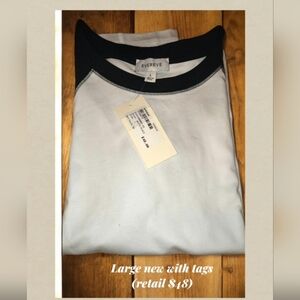 ⭐Evereve Men's Black and White Crewneck Sweater